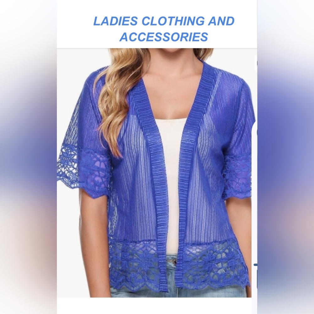 Lace Cardigan. Comfortable. Beautiful blue color.